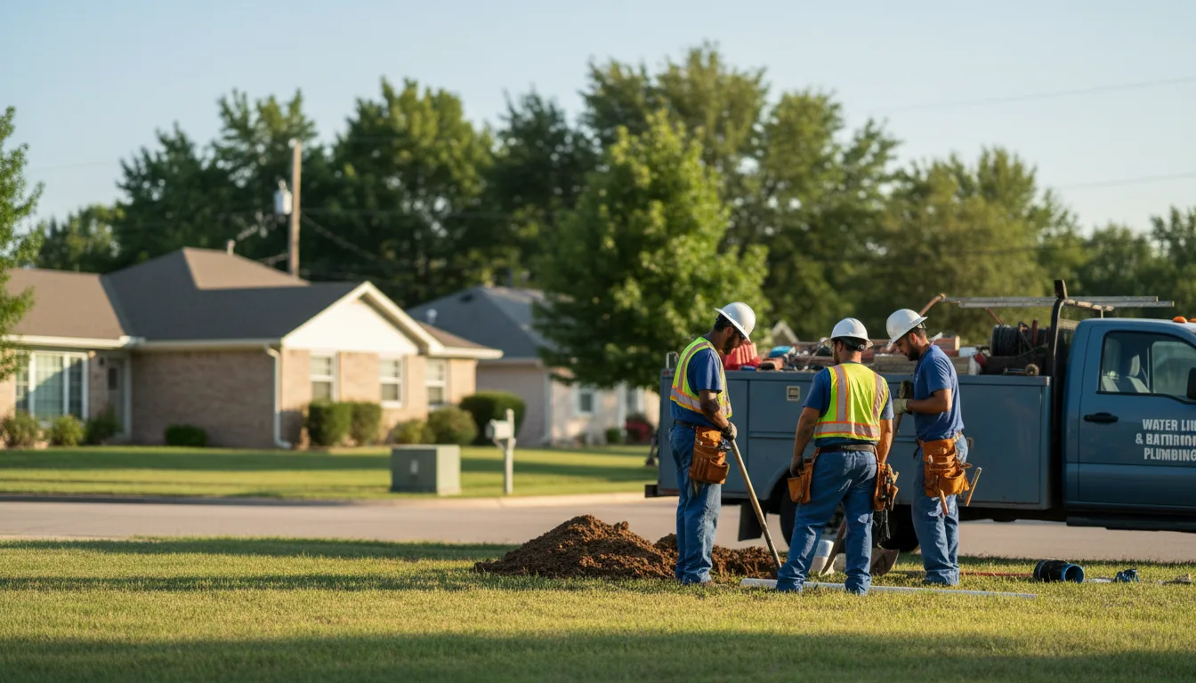 Residential water line and bathroom plumbing service in Bloomington, IN